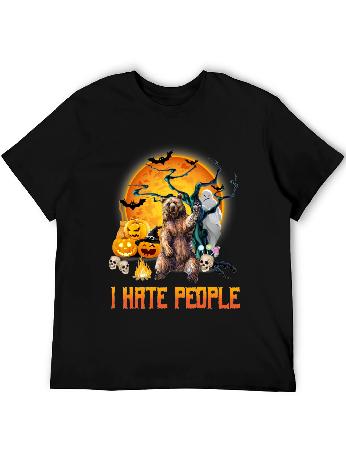 Halloween Bear T-Shirt - I Hate People