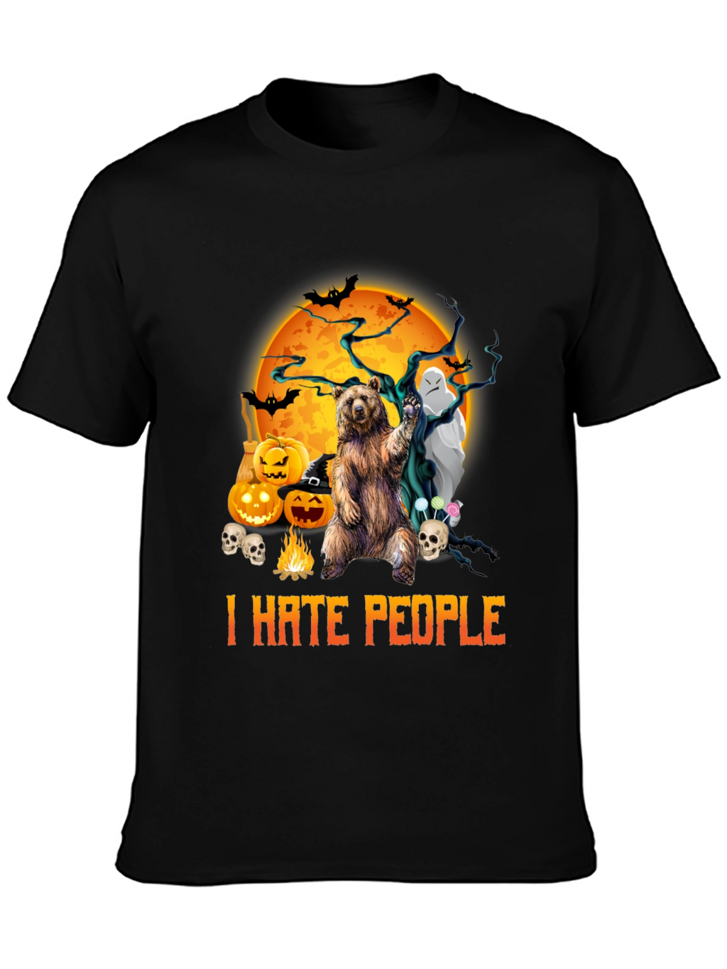 Halloween Bear T-Shirt - I Hate People