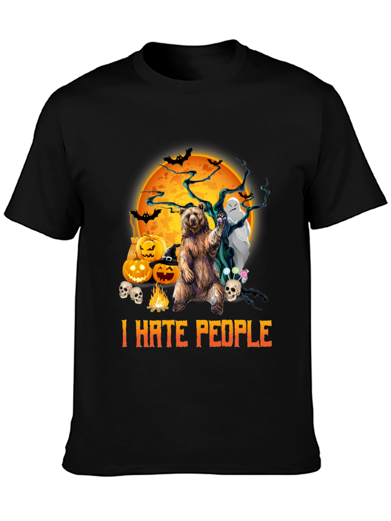 Halloween Bear T-Shirt - I Hate People