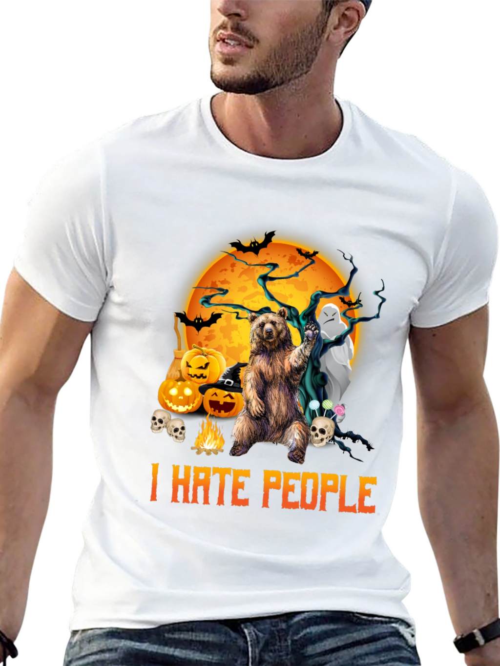 Halloween Bear T-Shirt - I Hate People