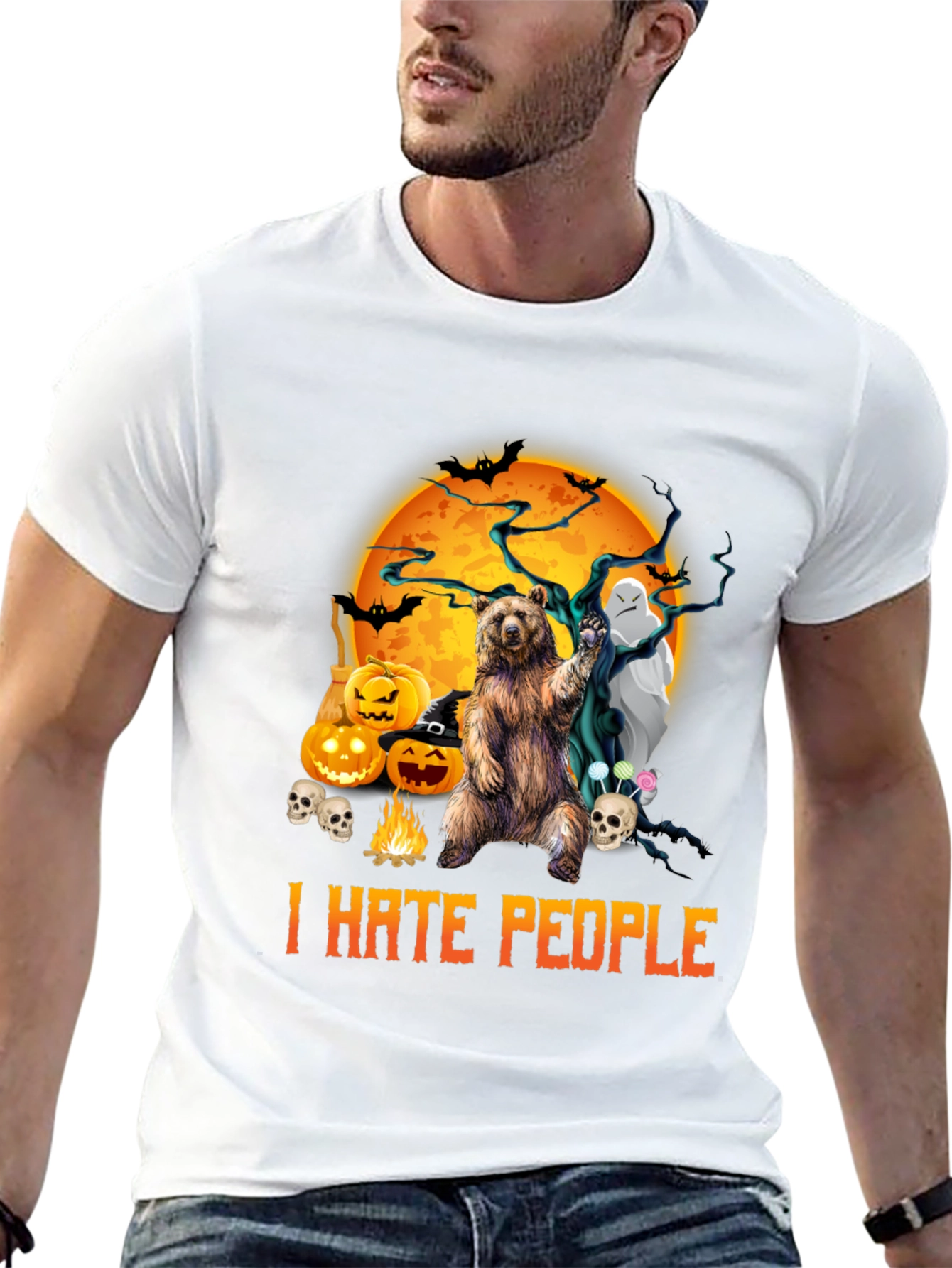 Halloween Bear T-Shirt - I Hate People