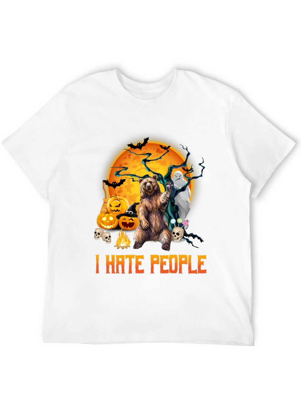 Halloween Bear T-Shirt - I Hate People