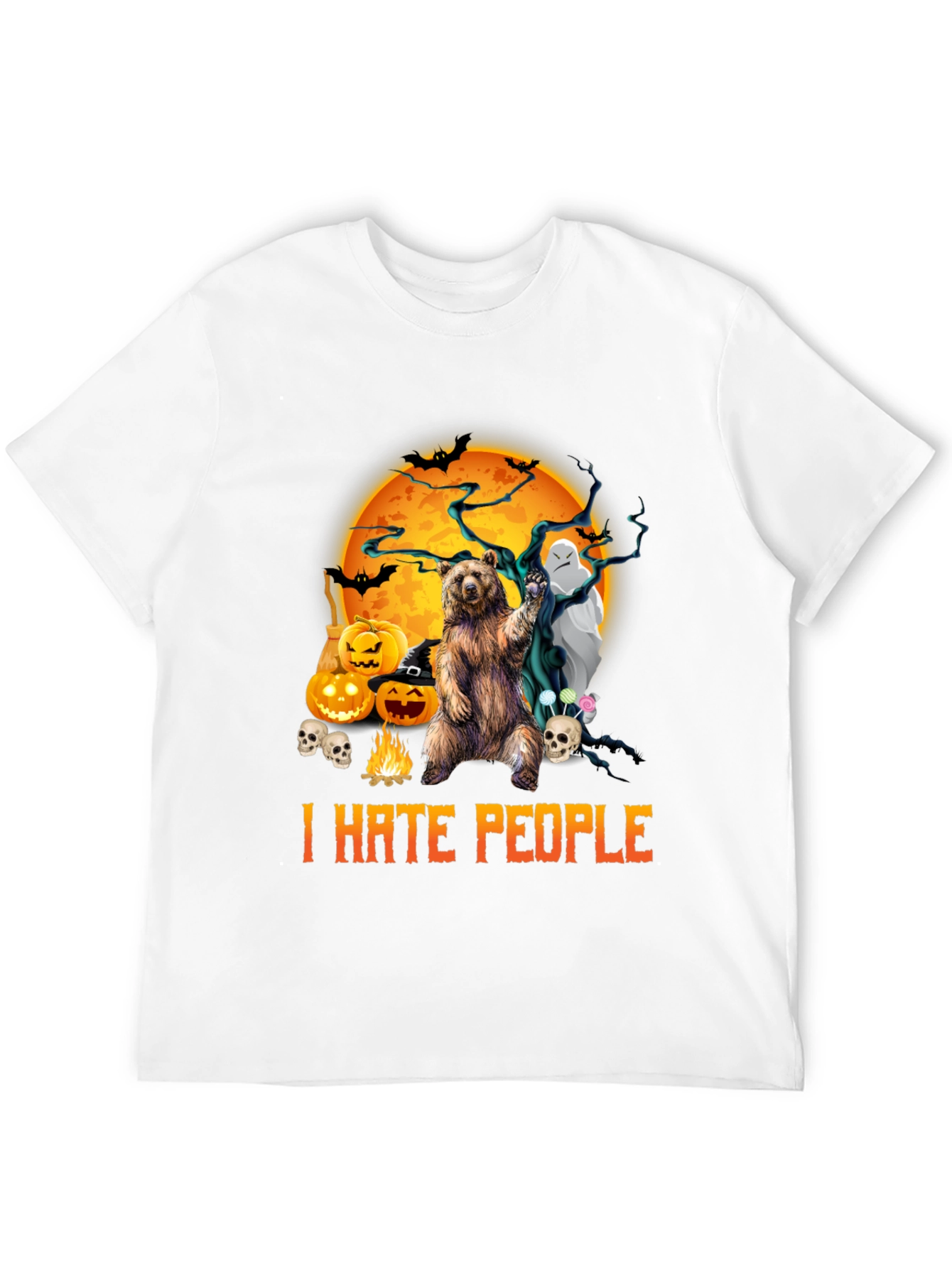 Halloween Bear T-Shirt - I Hate People