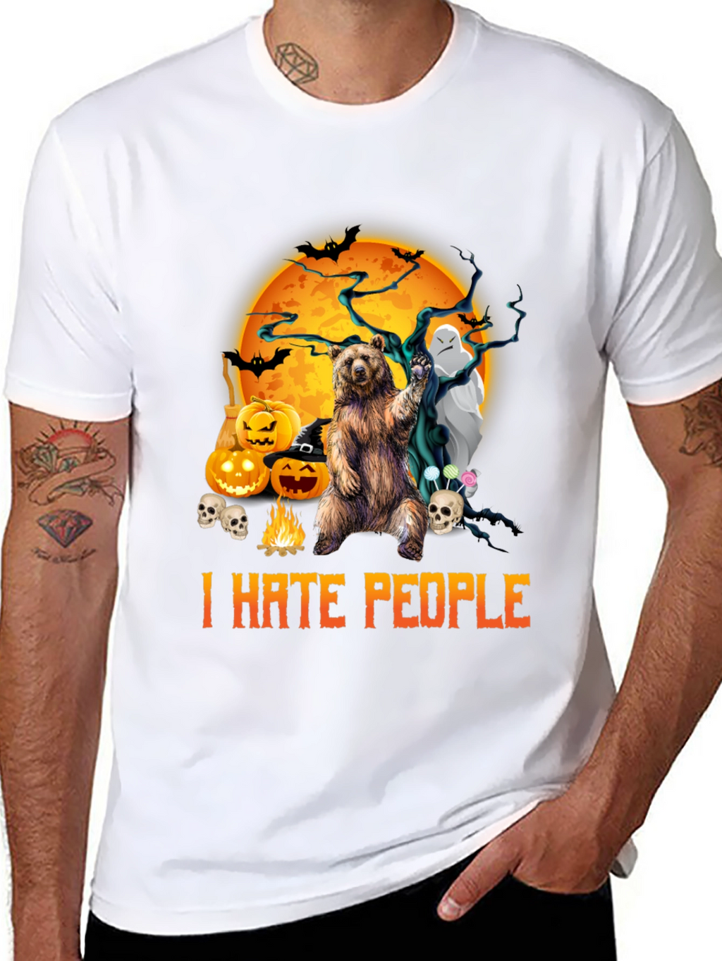 Halloween Bear T-Shirt - I Hate People