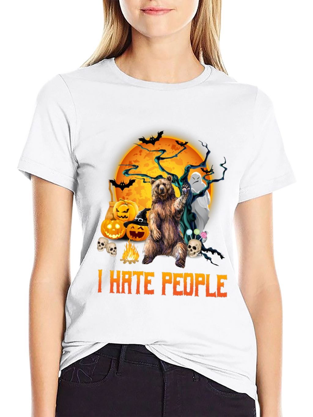 Halloween Bear T-Shirt - I Hate People