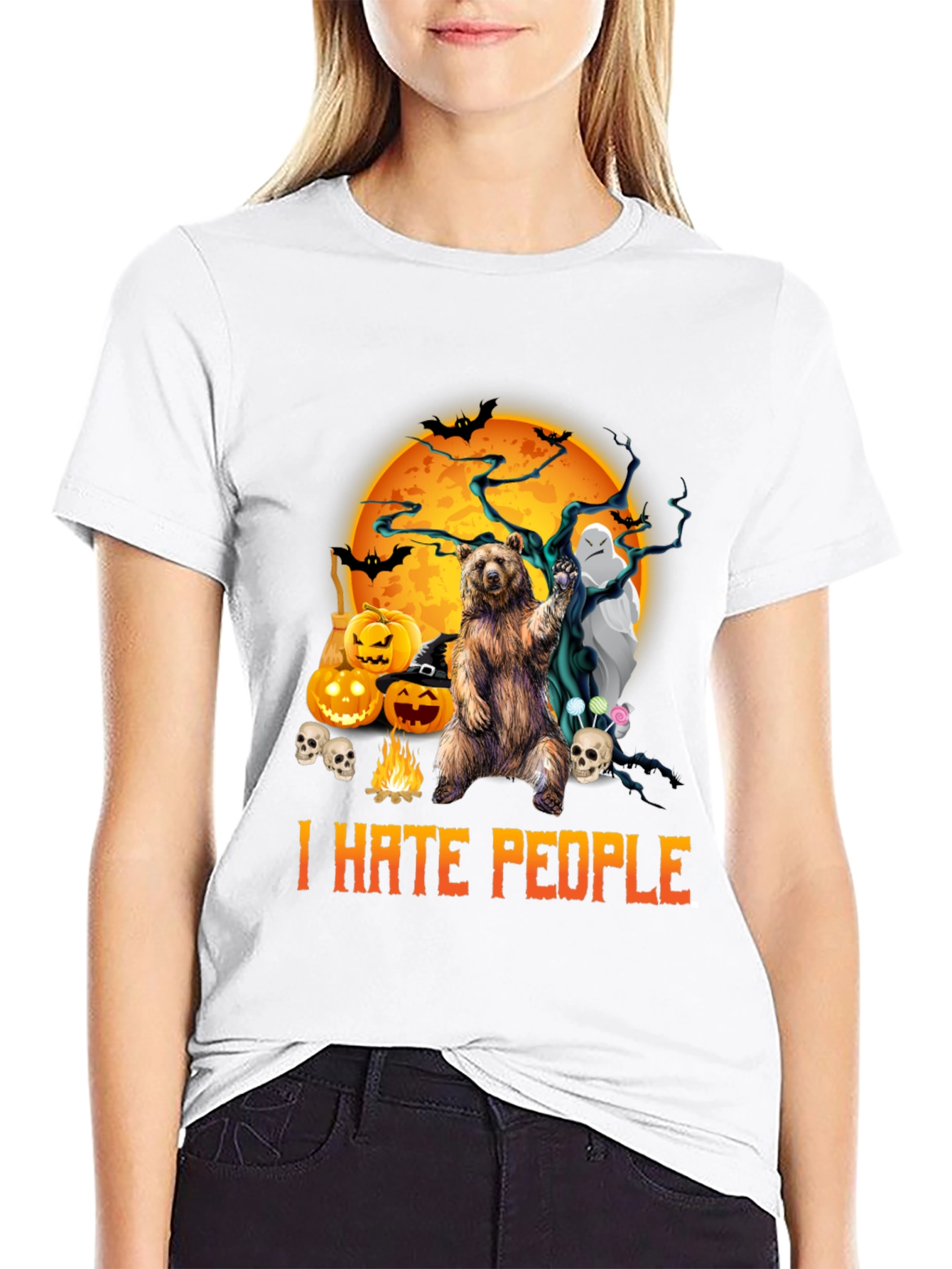 Halloween Bear T-Shirt - I Hate People