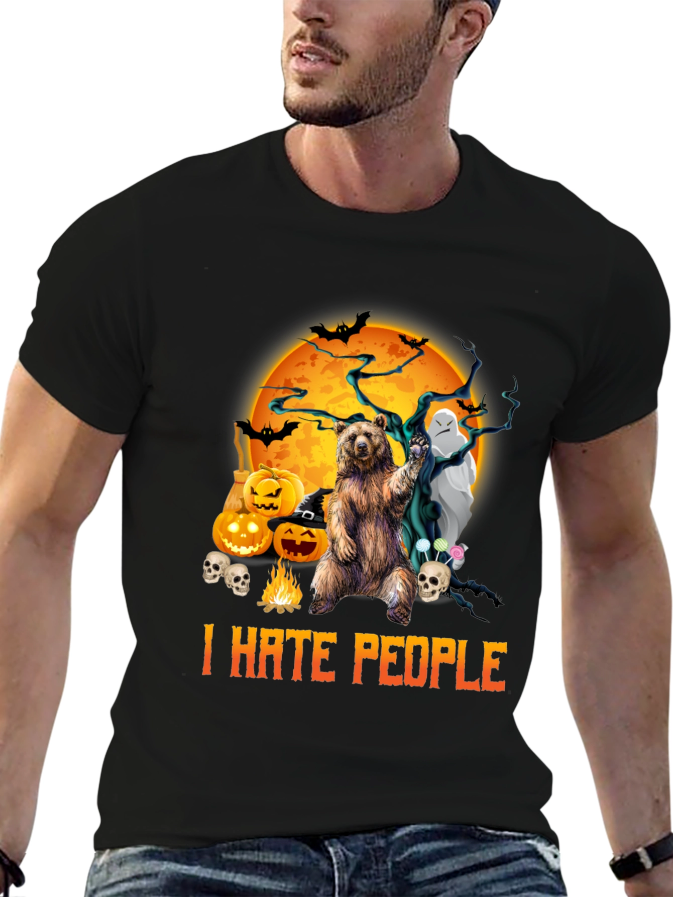 Halloween Bear T-Shirt - I Hate People