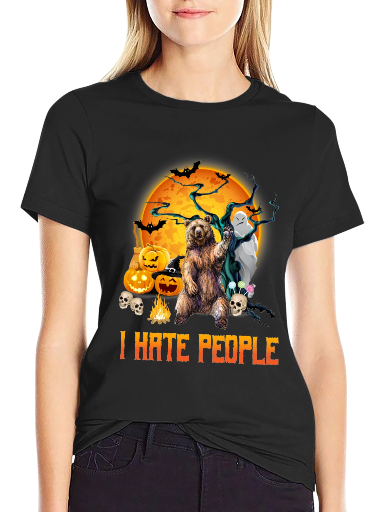 Halloween Bear T-Shirt - I Hate People