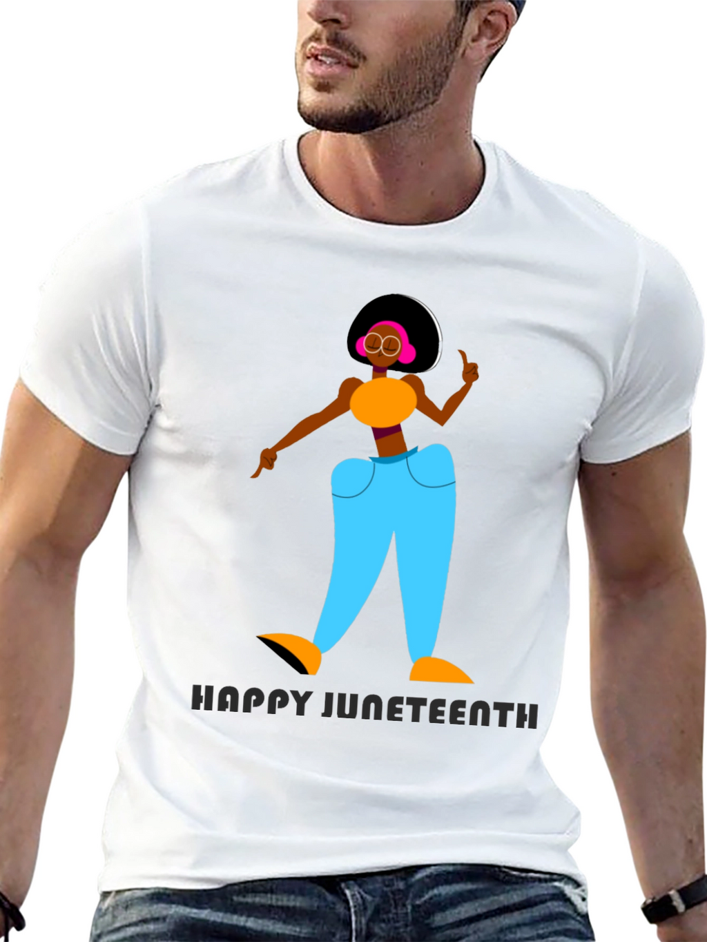 Happy Juneteenth Graphic T-Shirt - Black