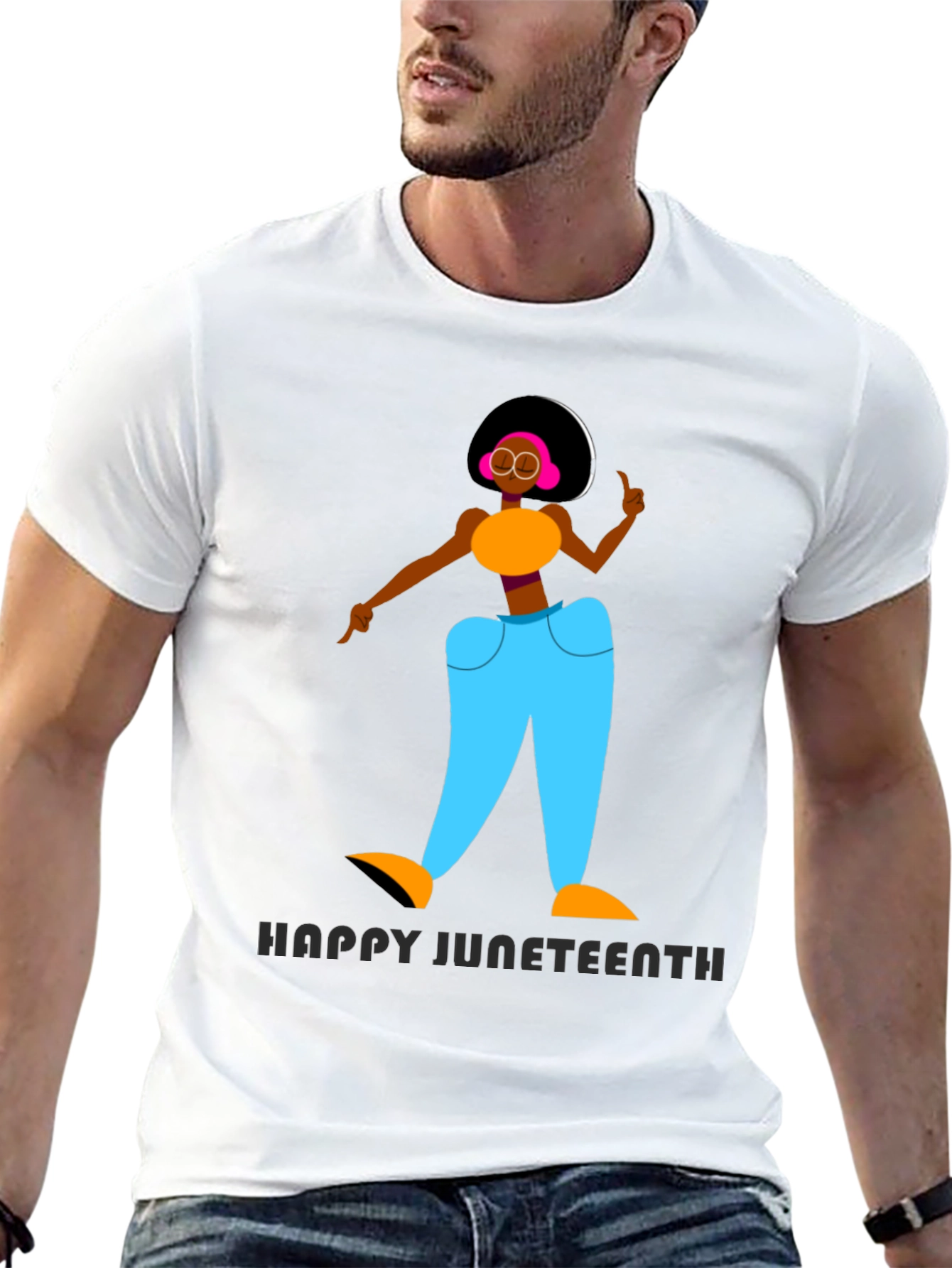 Happy Juneteenth Graphic T-Shirt - Black
