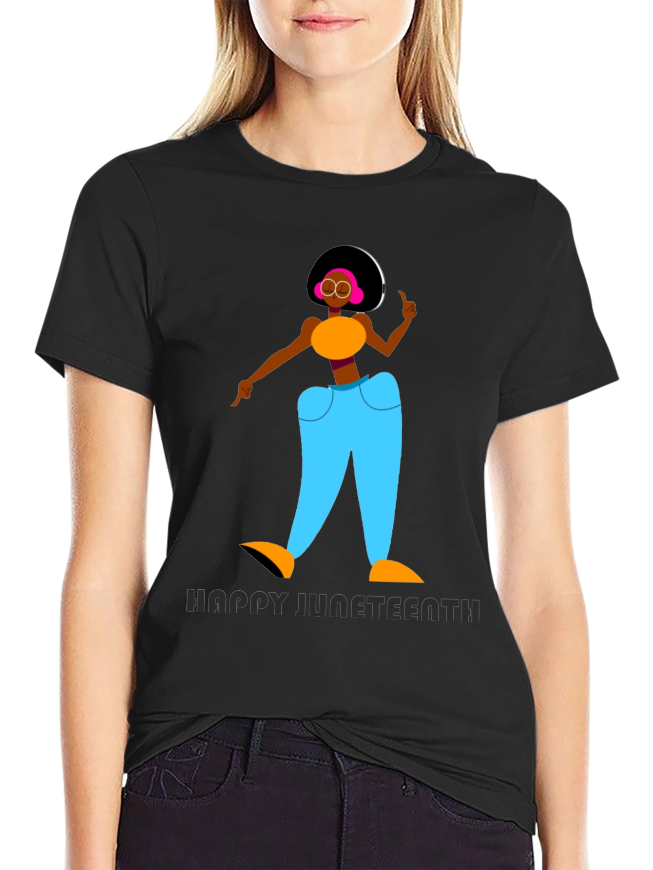 Happy Juneteenth Graphic T-Shirt - Black