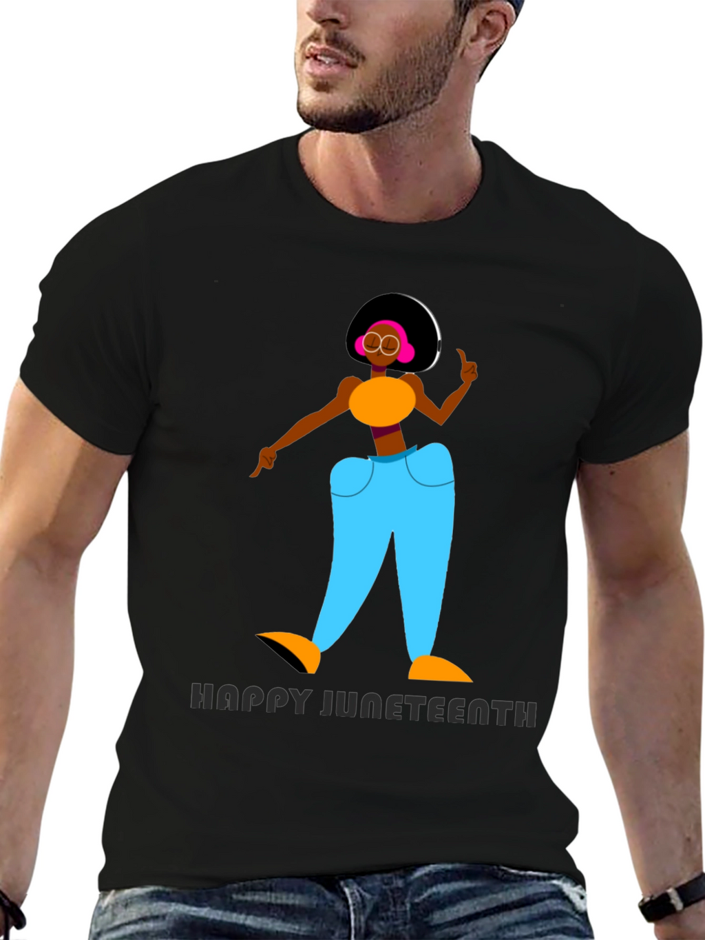 Happy Juneteenth Graphic T-Shirt - Black