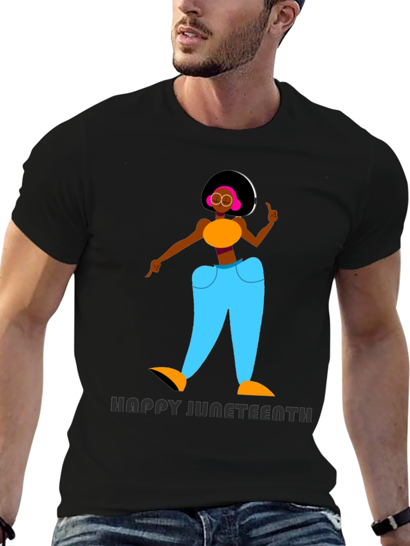 Happy Juneteenth Graphic T-Shirt - Black