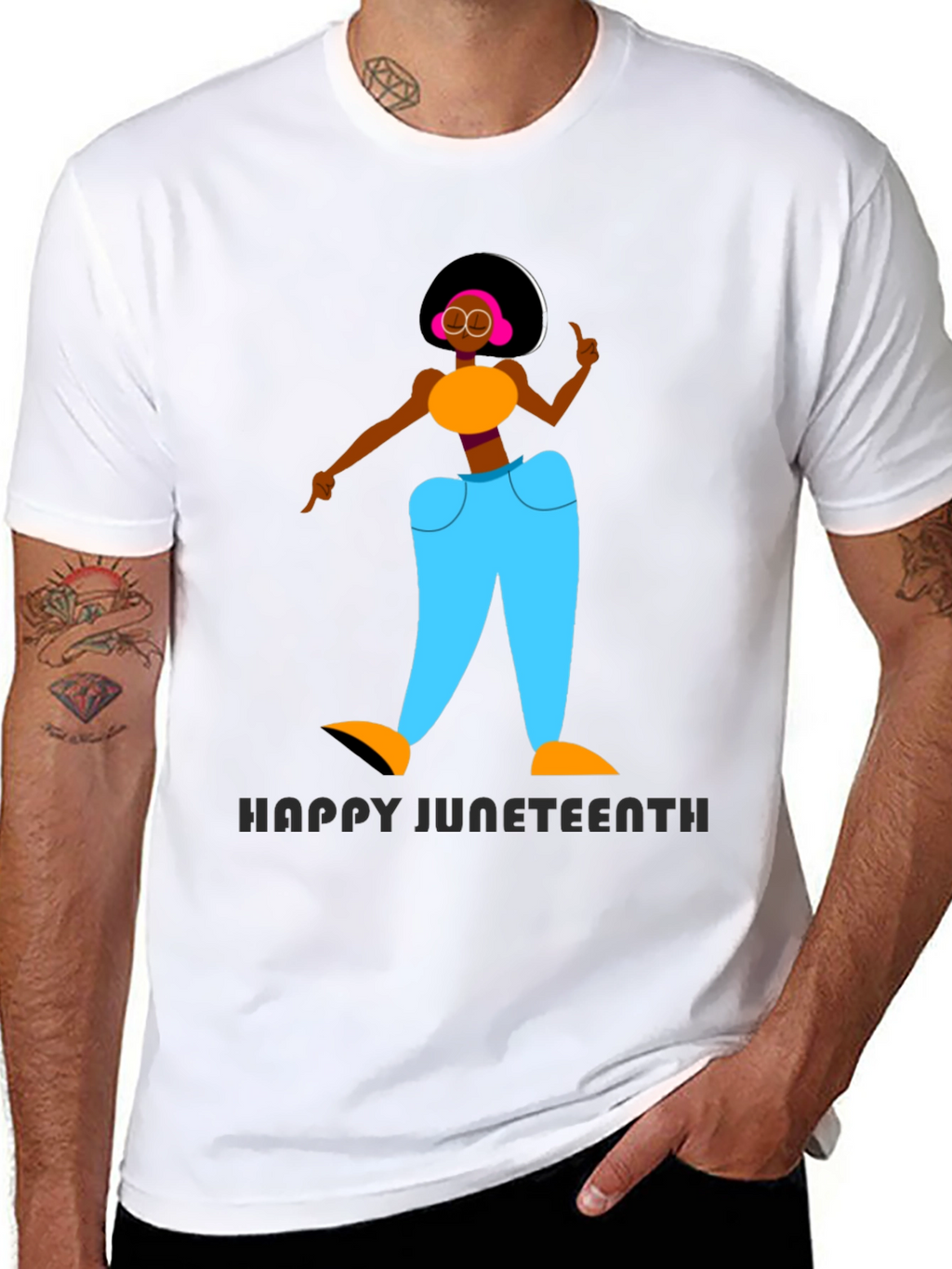 Happy Juneteenth Graphic T-Shirt - Black
