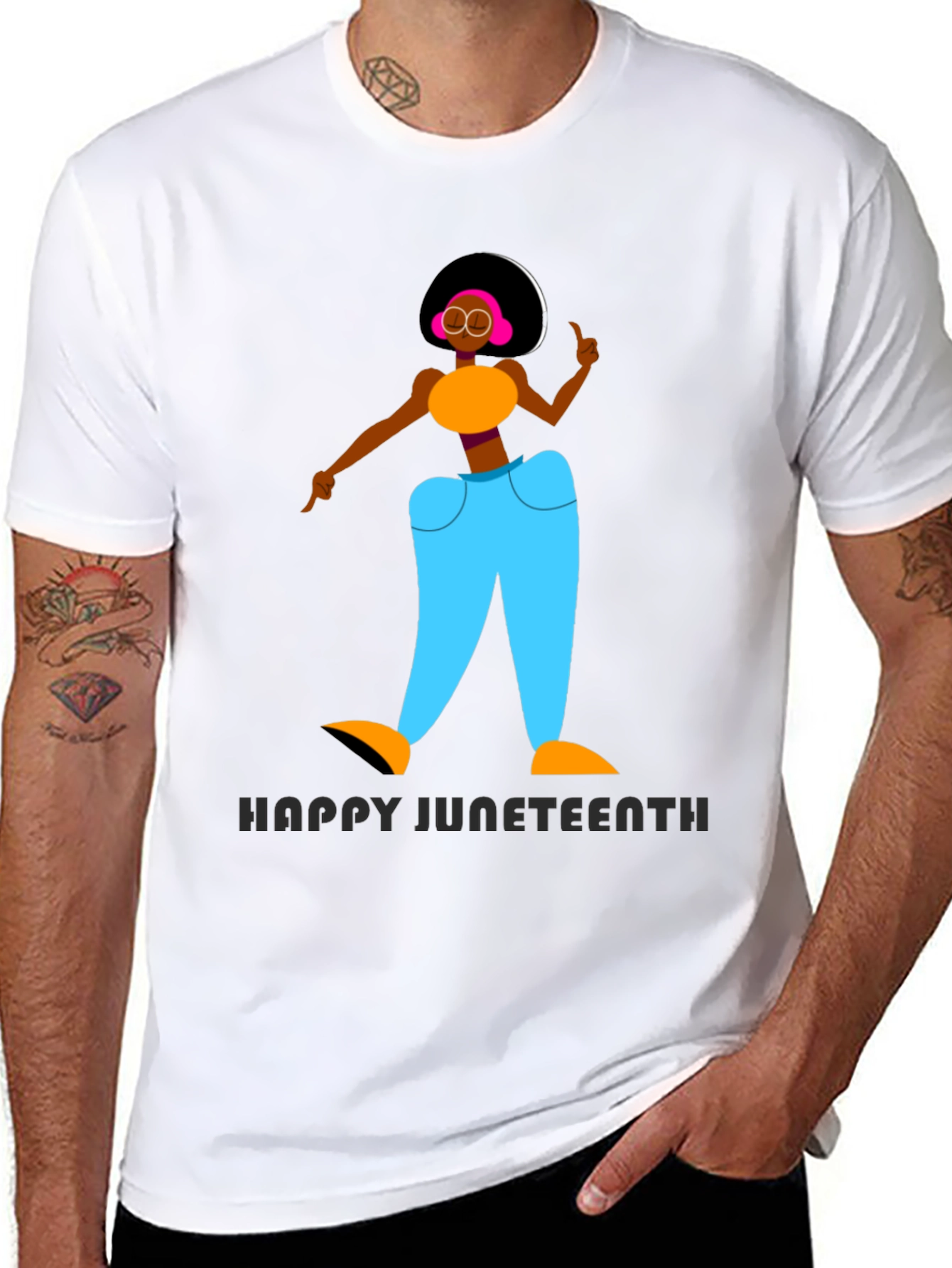 Happy Juneteenth Graphic T-Shirt - Black