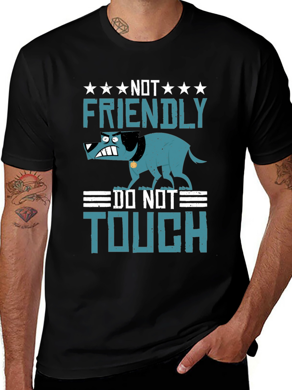 Not Friendly Dog Graphic T-Shirt