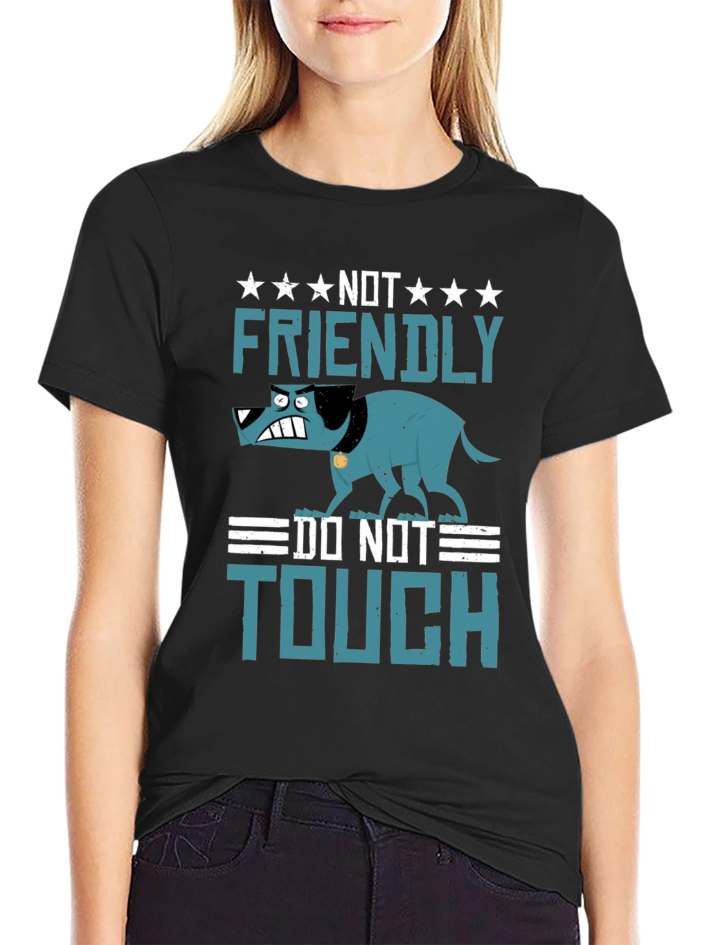 Not Friendly Dog Graphic T-Shirt