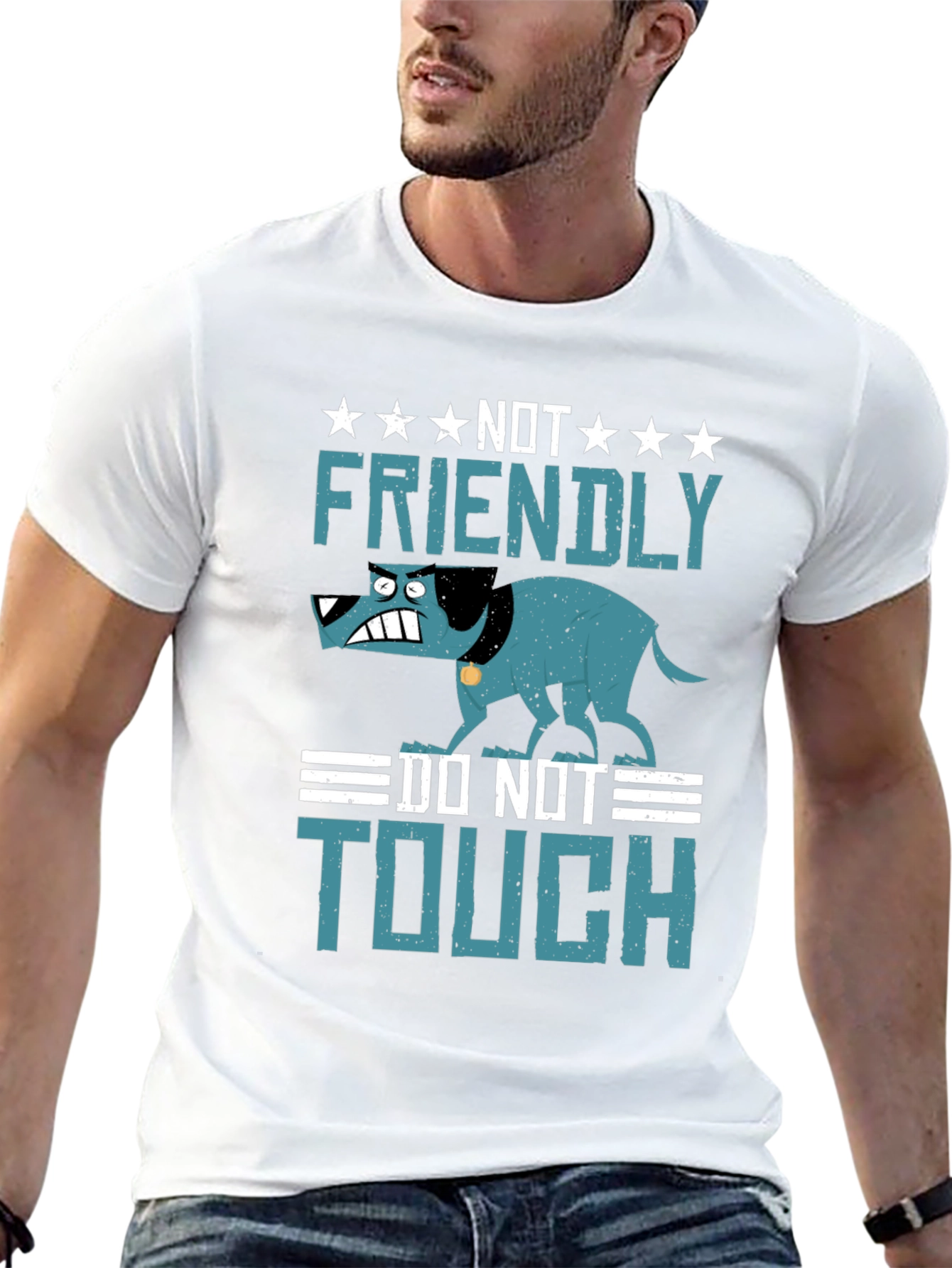 Not Friendly Dog Graphic T-Shirt
