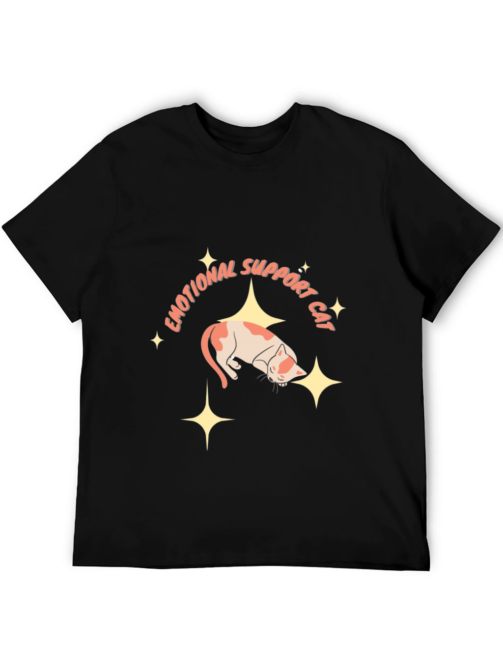 Emotional Support Cat Black T-Shirt