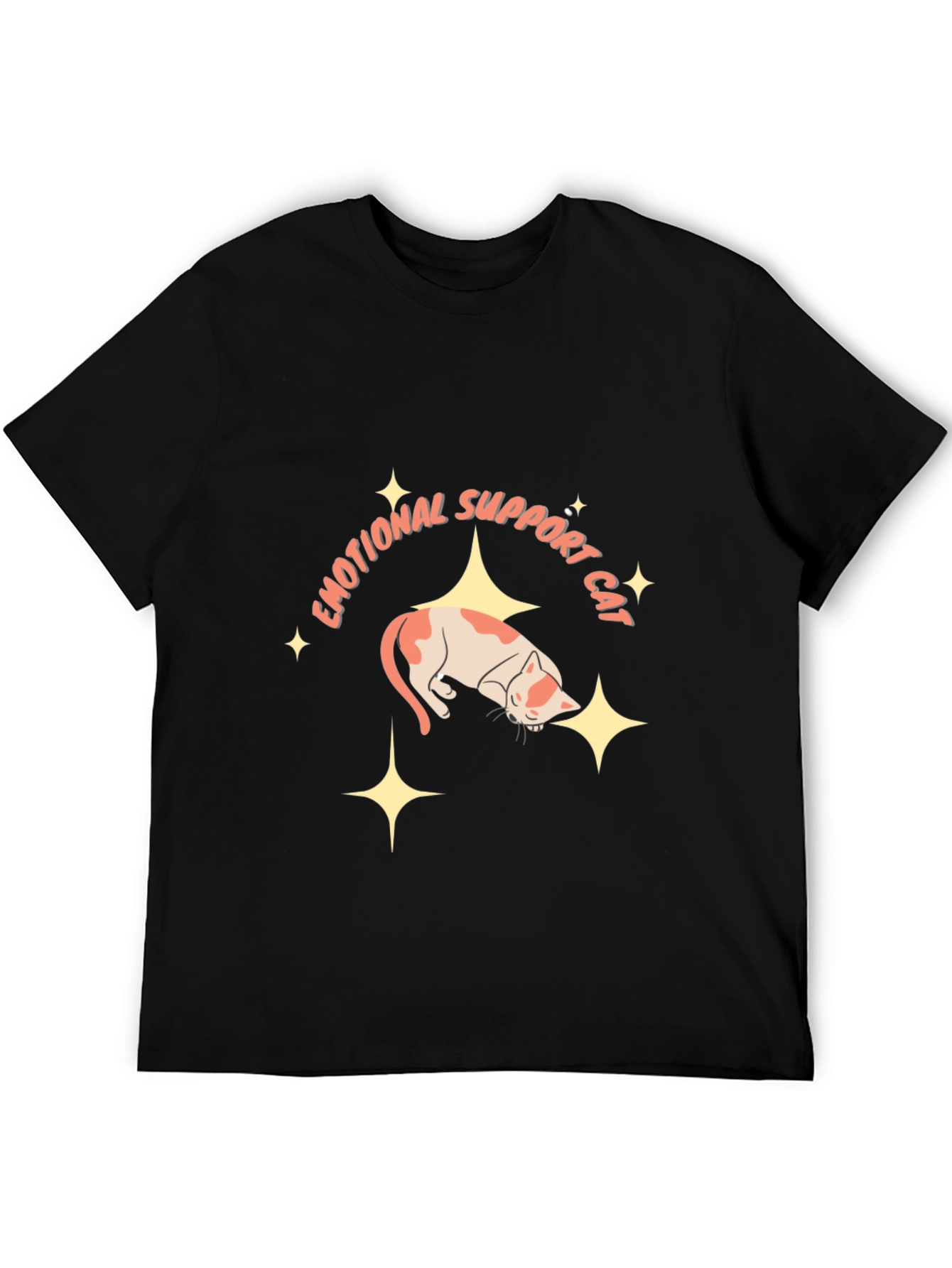 Emotional Support Cat Black T-Shirt
