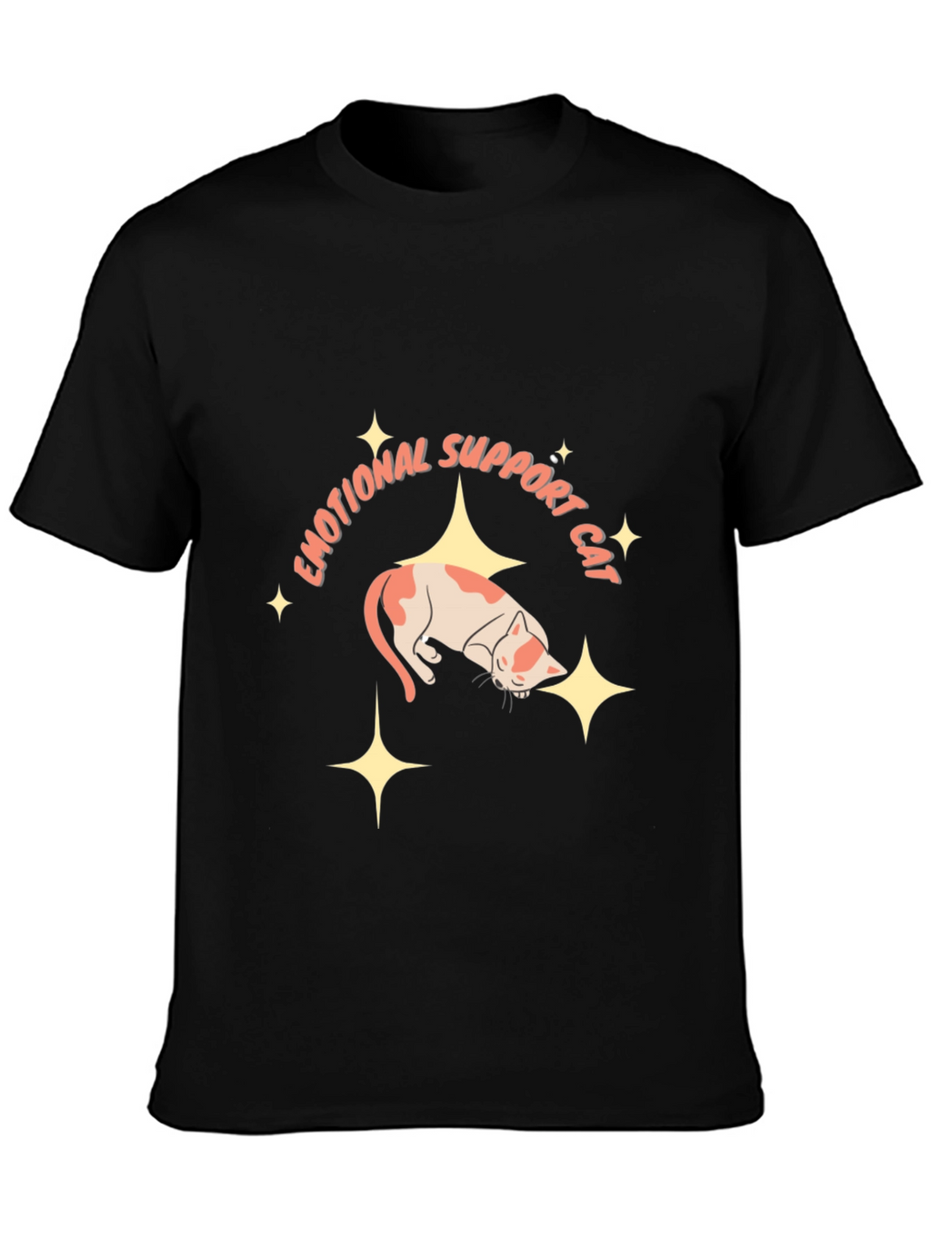 Emotional Support Cat Black T-Shirt