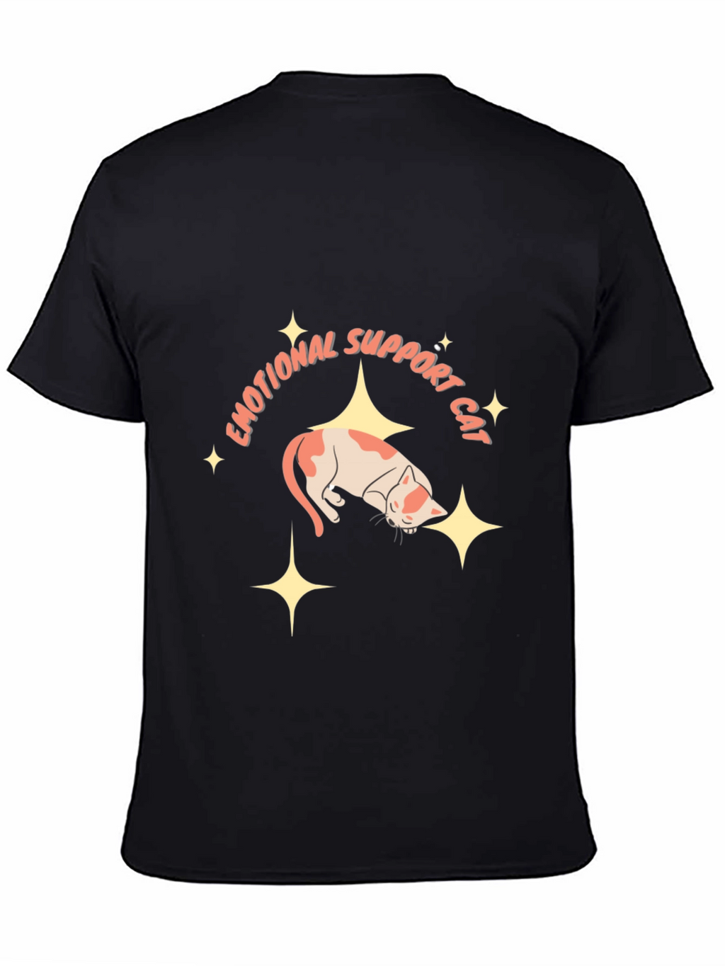 Emotional Support Cat Black T-Shirt