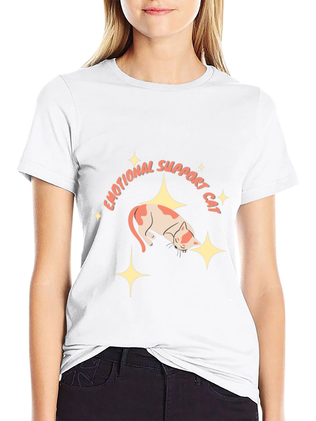 Emotional Support Cat Black T-Shirt