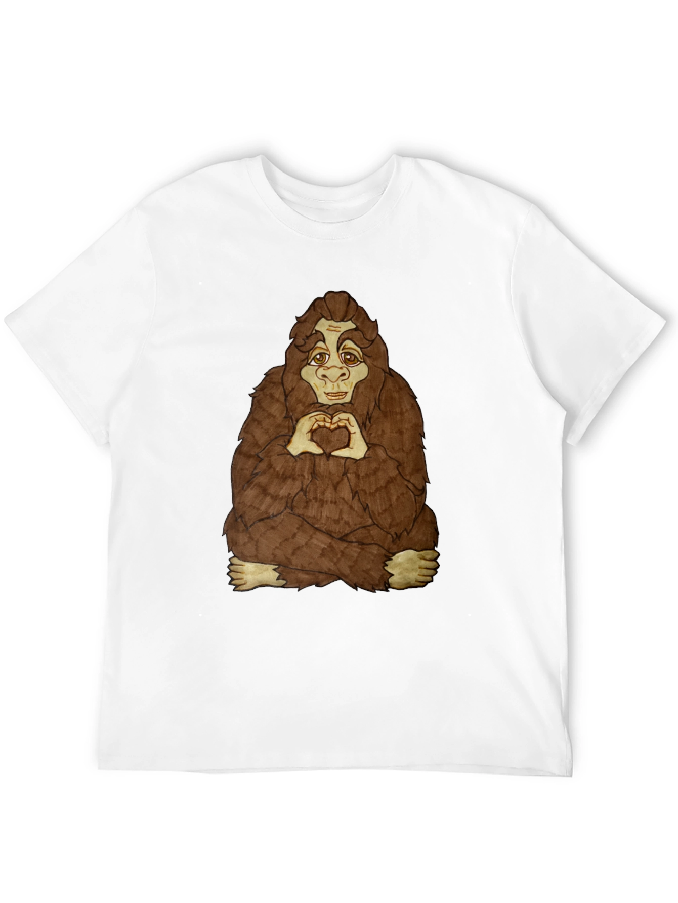 Bigfoot Heart Hands Graphic Tee - Soft Cotton Blend