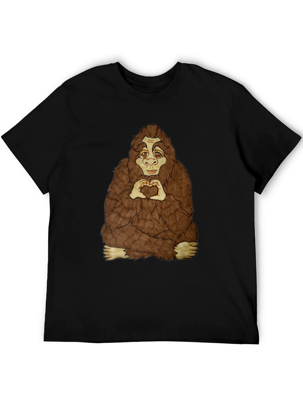 Bigfoot Heart Hands Graphic Tee - Soft Cotton Blend