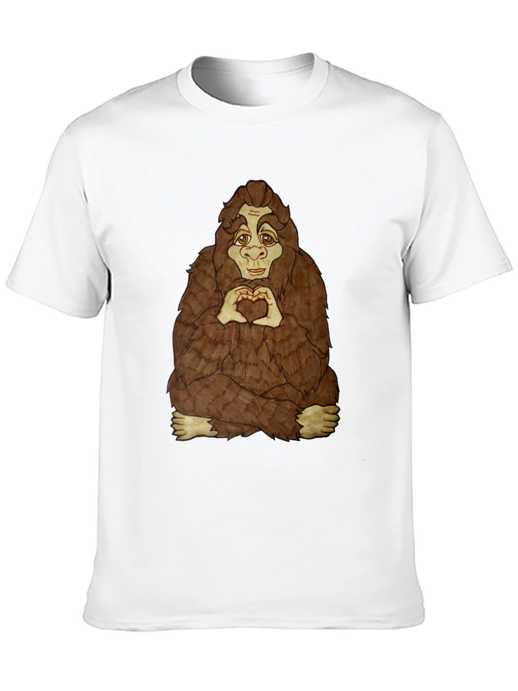 Bigfoot Heart Hands Graphic Tee - Soft Cotton Blend