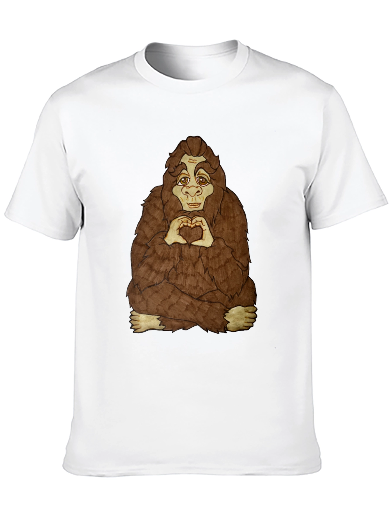 Bigfoot Heart Hands Graphic Tee - Soft Cotton Blend