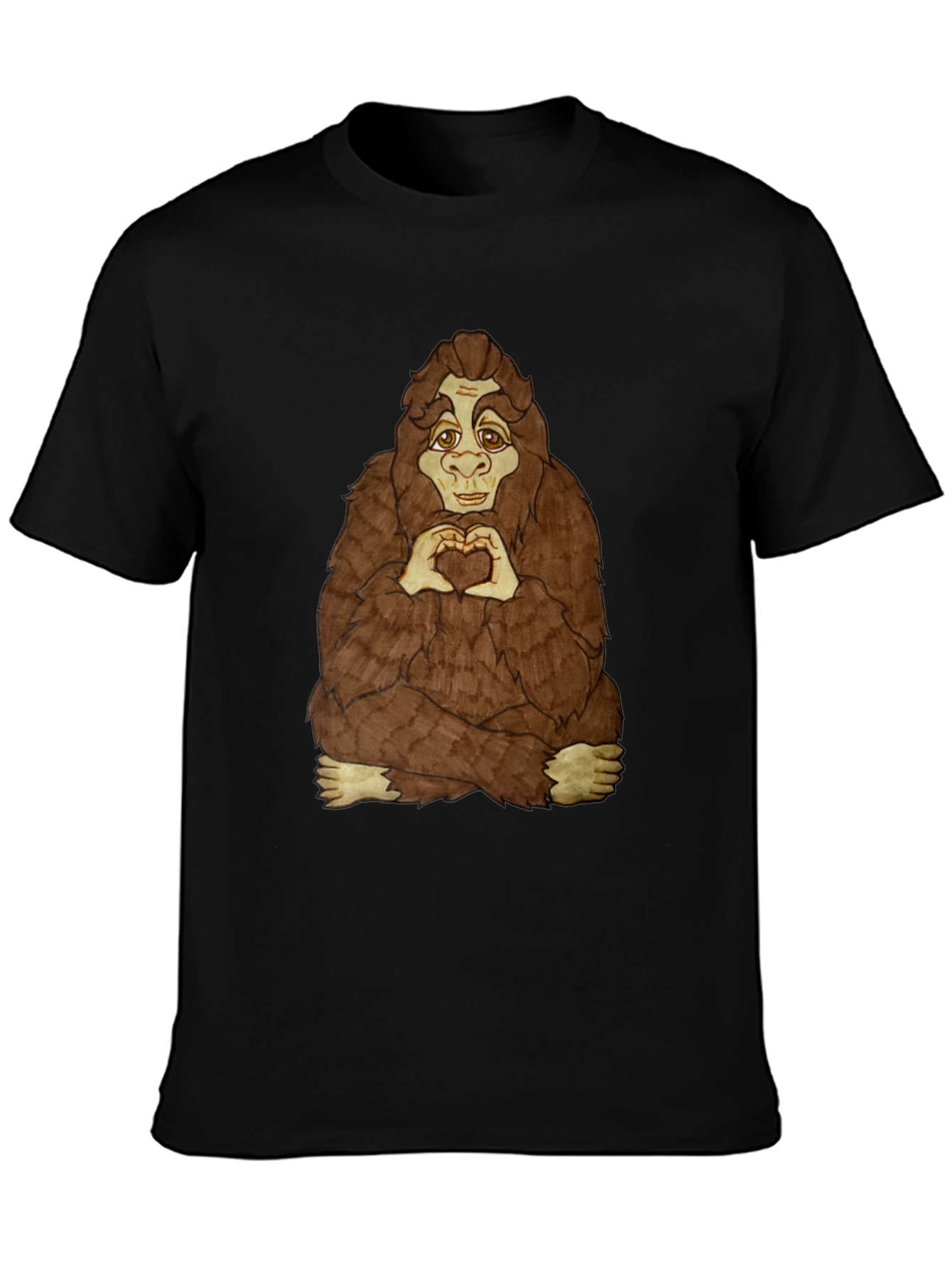 Bigfoot Heart Hands Graphic Tee - Soft Cotton Blend