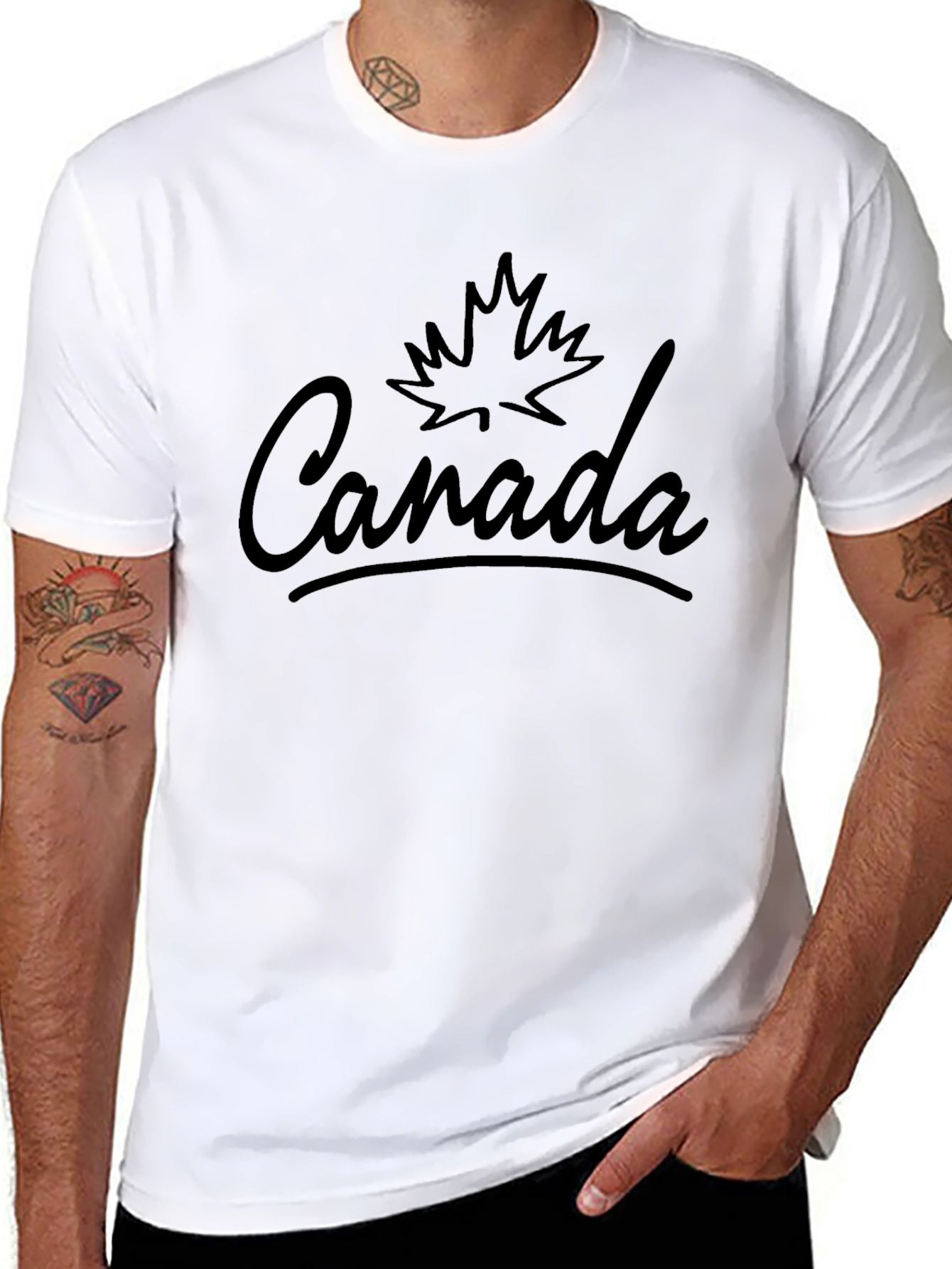 Canada Maple Leaf Graphic Tee - Mens Black T-Shirt