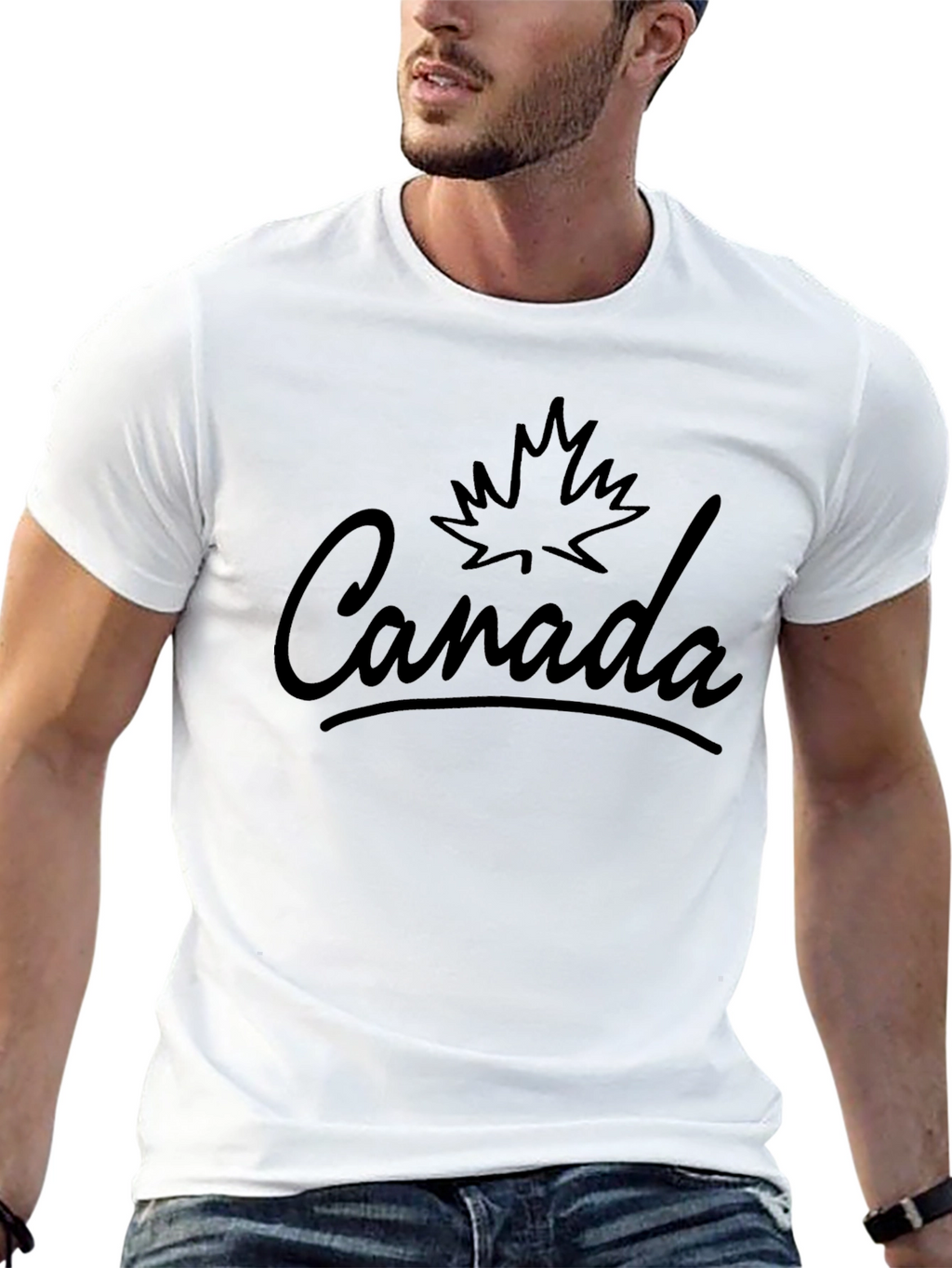 Canada Maple Leaf Graphic Tee - Mens Black T-Shirt