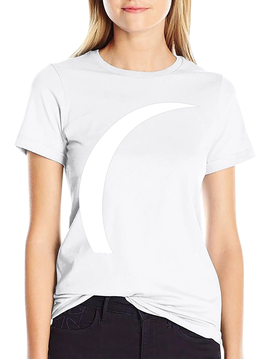 Modern Crescent Graphic Tee - Black