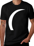 Modern Crescent Graphic Tee - Black
