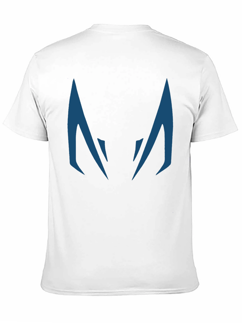 Blue Fanged Design Black Cotton T-Shirt