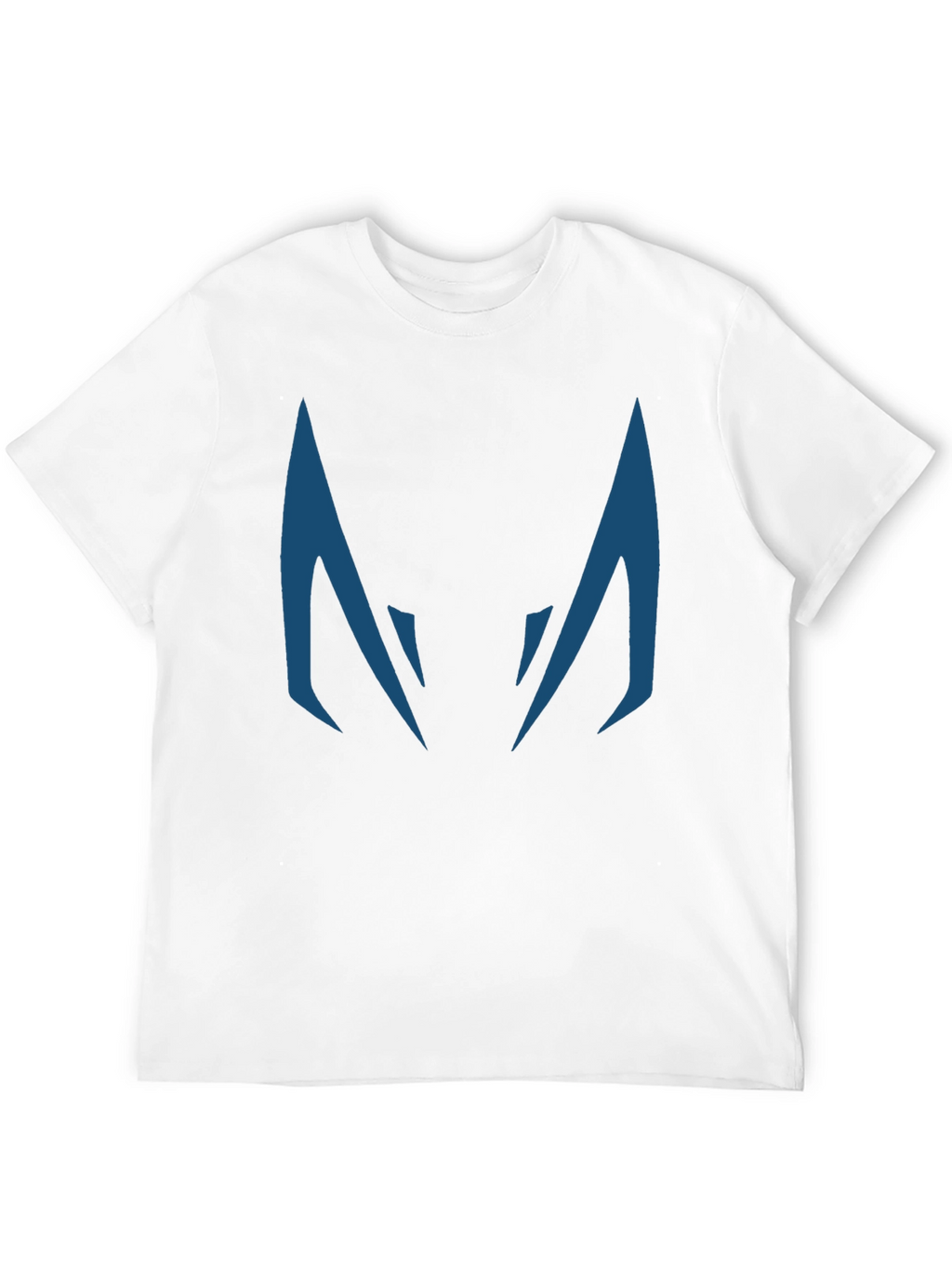 Blue Fanged Design Black Cotton T-Shirt