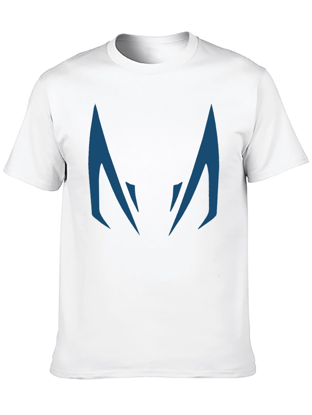 Blue Fanged Design Black Cotton T-Shirt