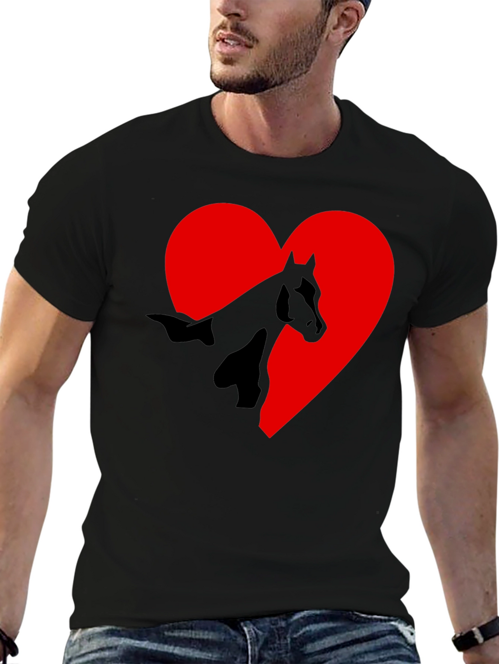 Horse Heart Graphic T-Shirt - Black Tee