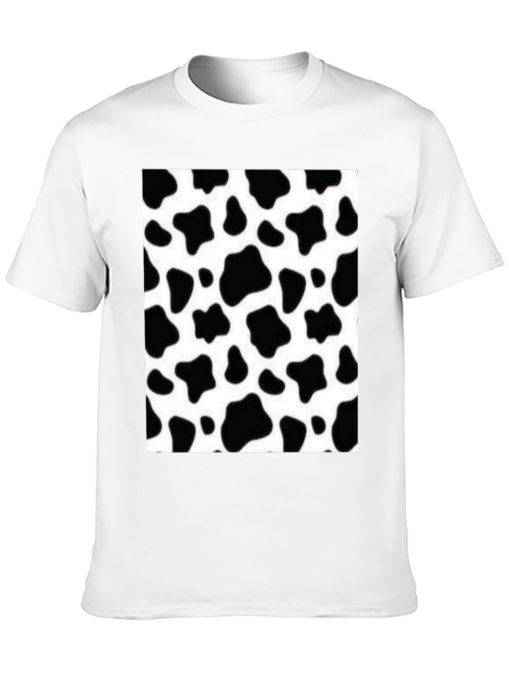 Cow Print Graphic Tee - Black Short Sleeve