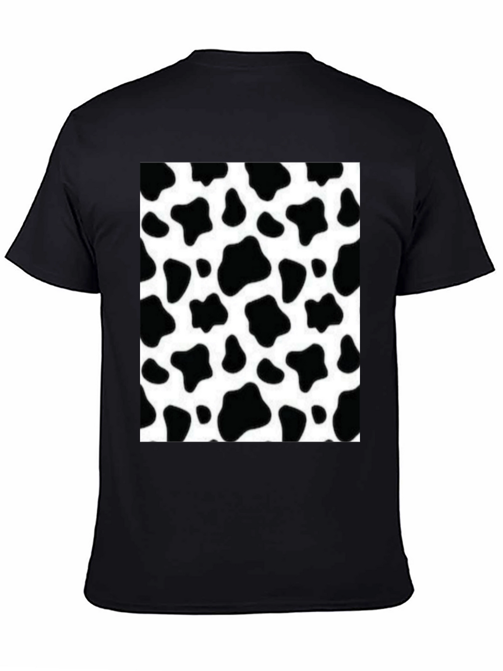 Cow Print Graphic Tee - Black Short Sleeve