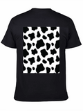 Cow Print Graphic Tee - Black Short Sleeve