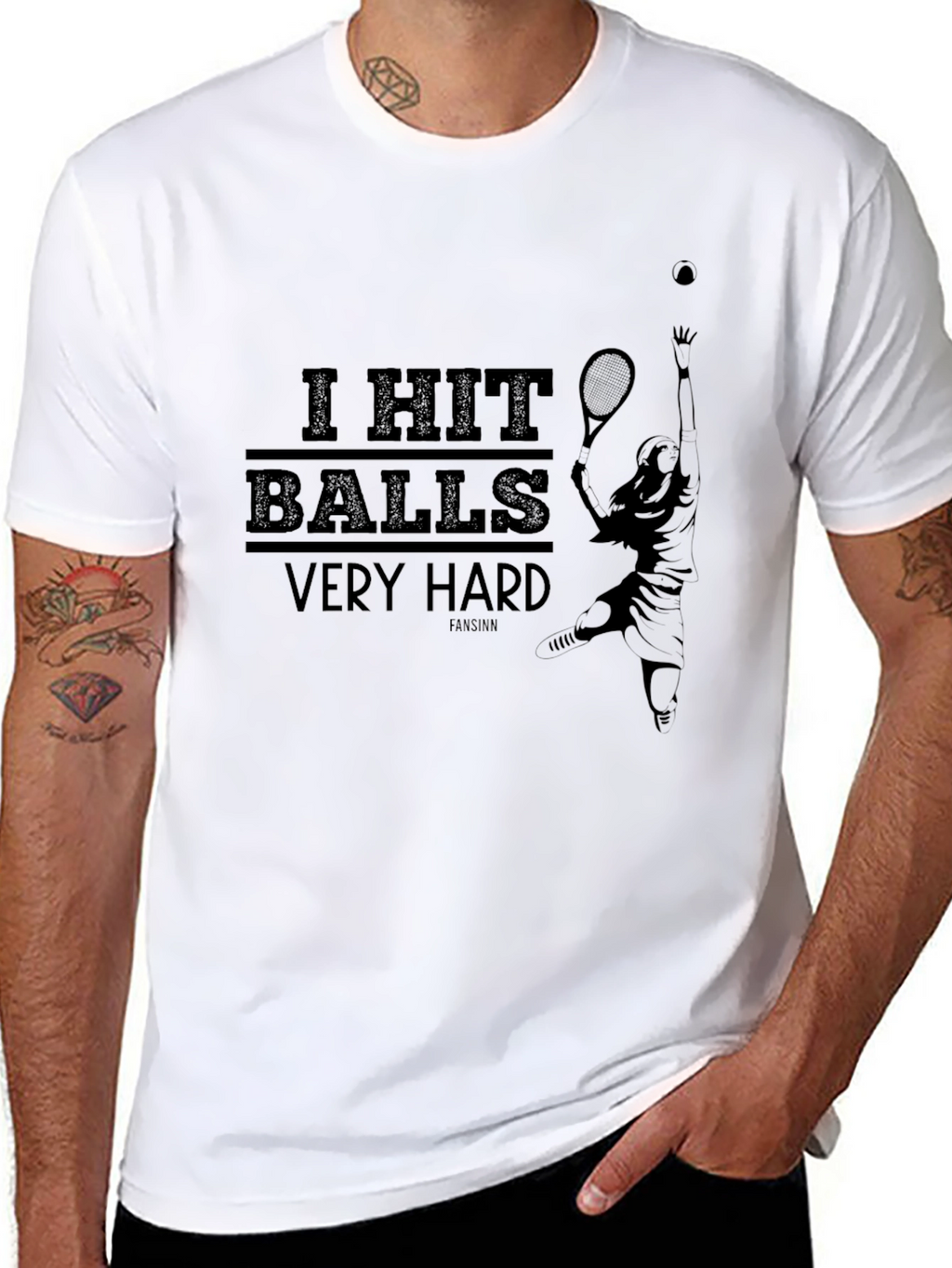 I Hit Balls Very Hard Tennis T-Shirt