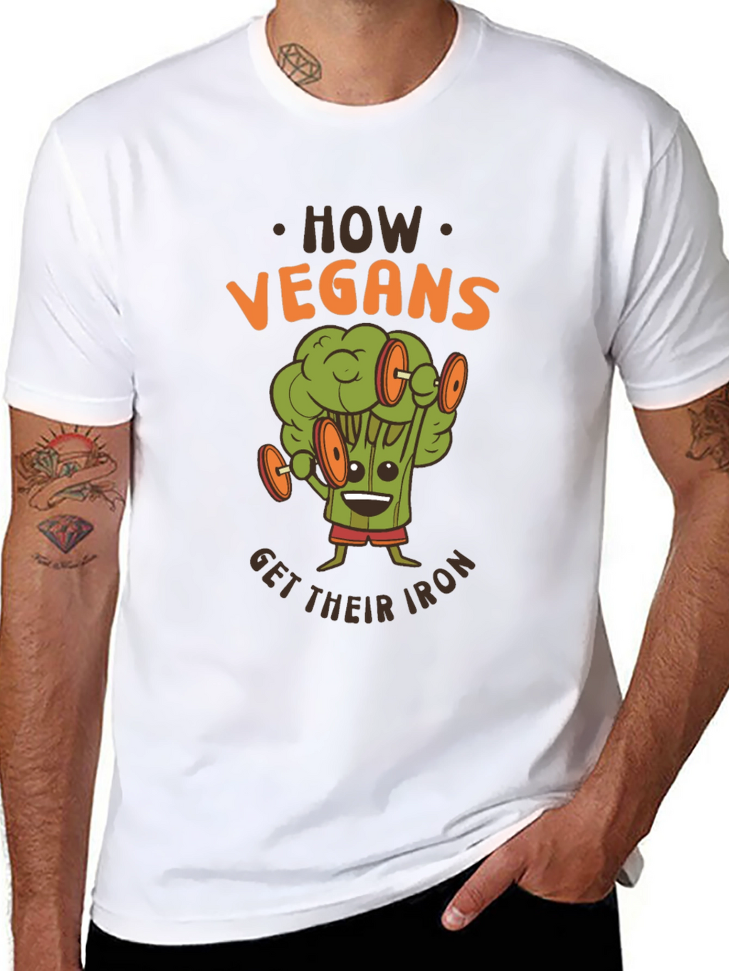 Vegan Iron T-Shirt - Broccoli Workout Graphic Tee