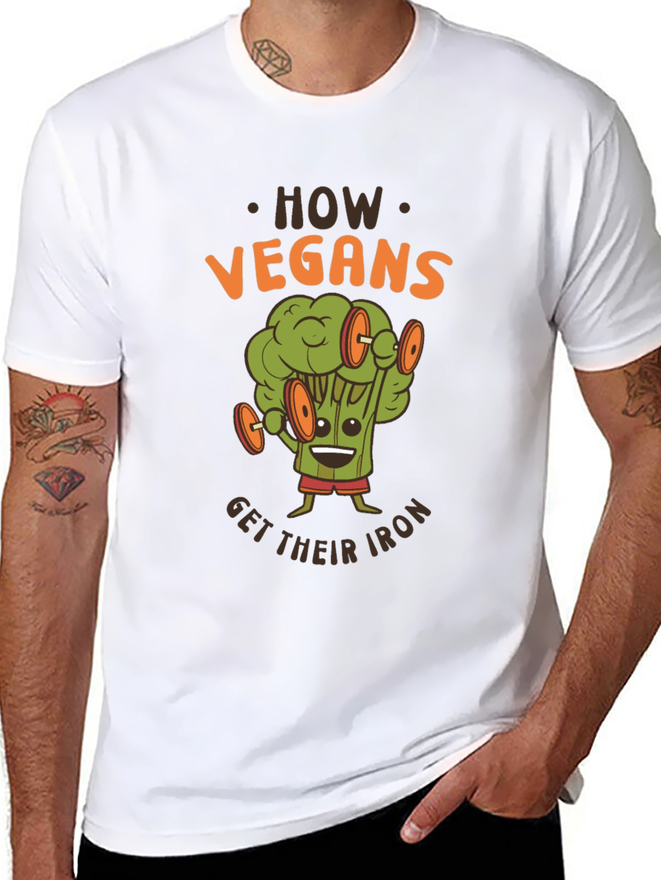 Vegan Iron T-Shirt - Broccoli Workout Graphic Tee
