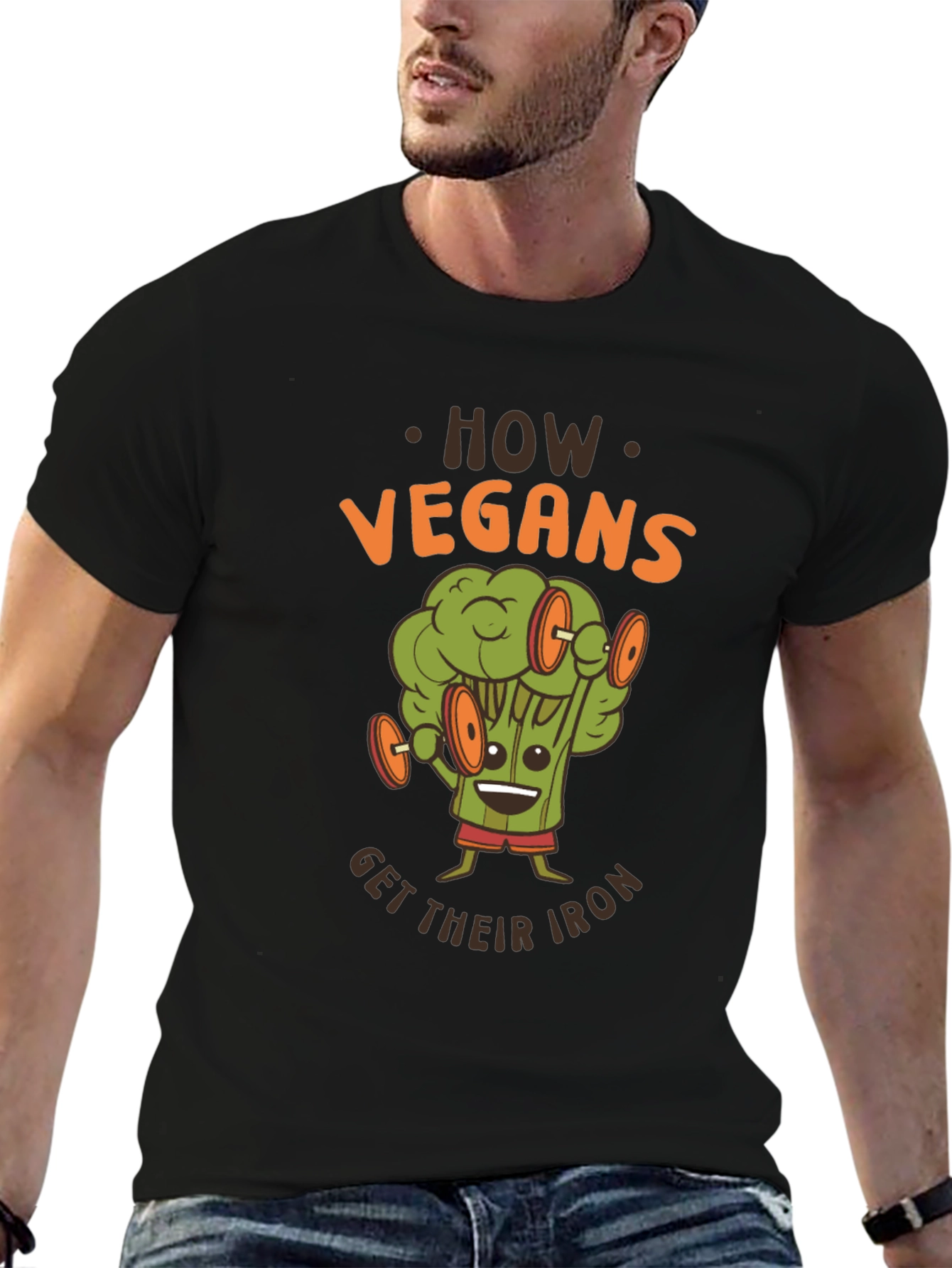 Vegan Iron T-Shirt - Broccoli Workout Graphic Tee