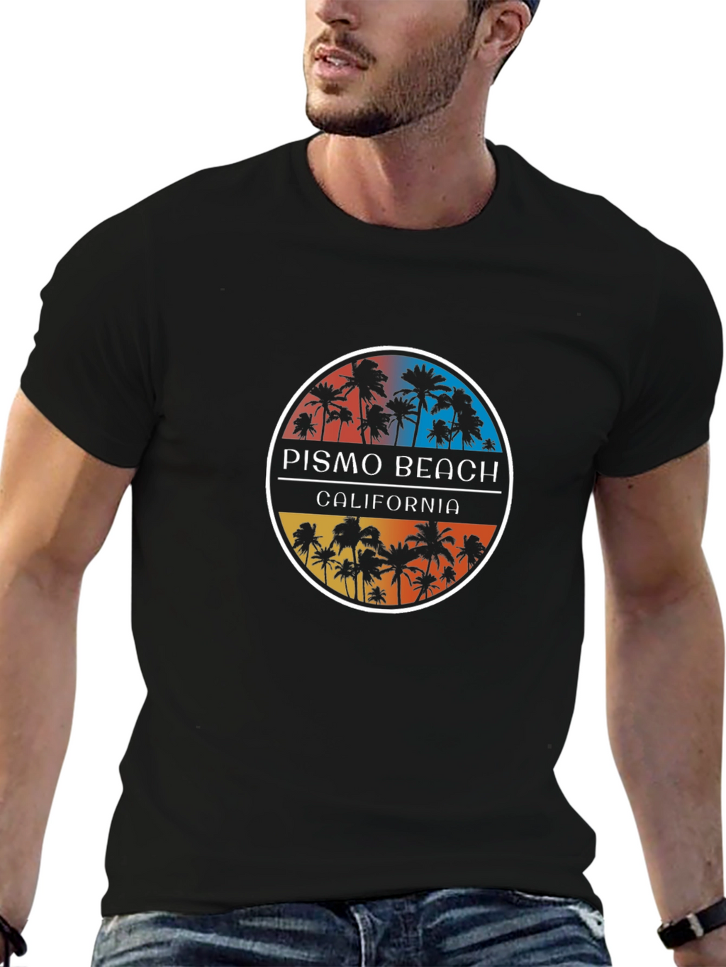 Pismo Beach California Graphic Tee - Black