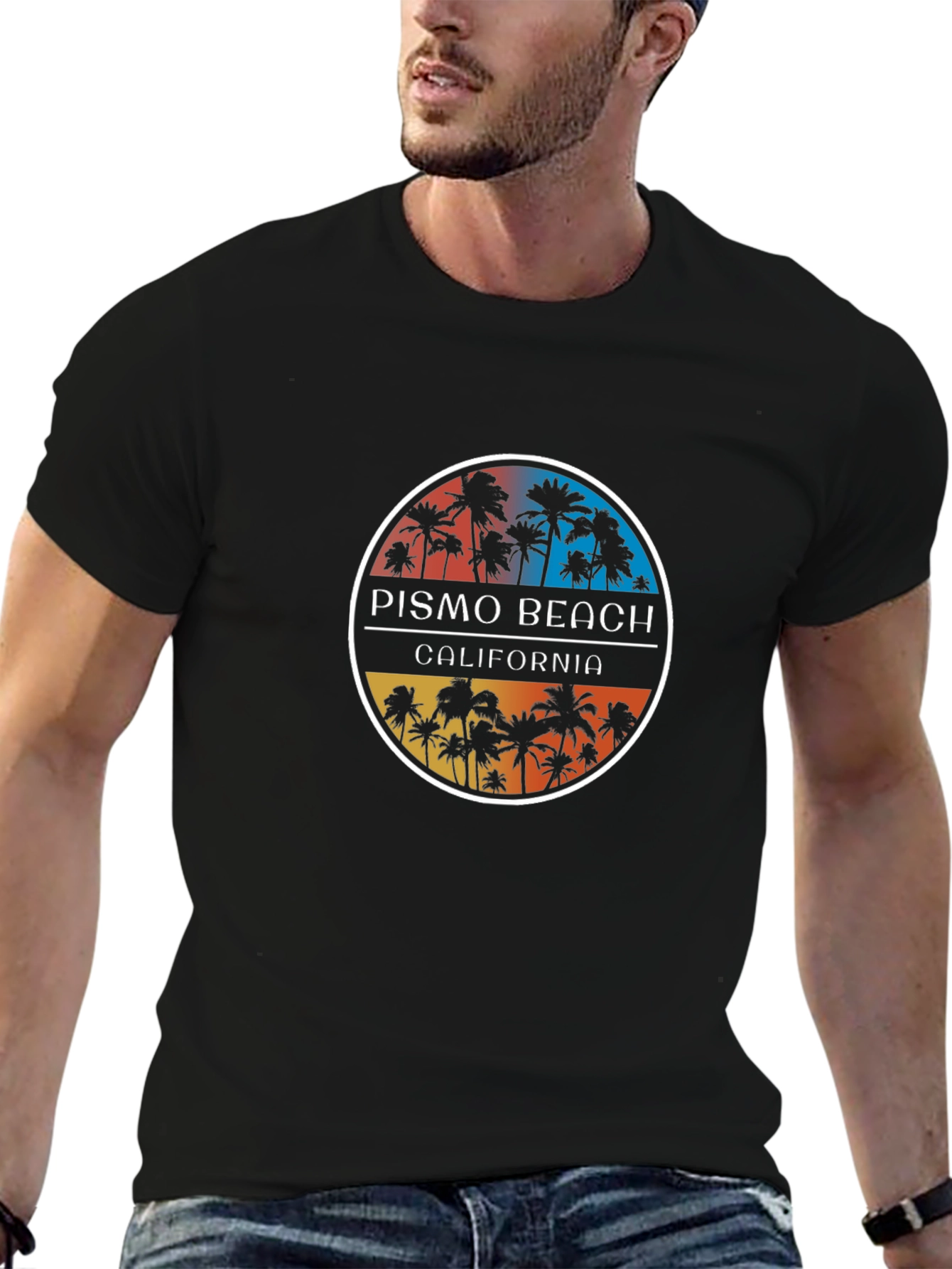 Pismo Beach California Graphic Tee - Black