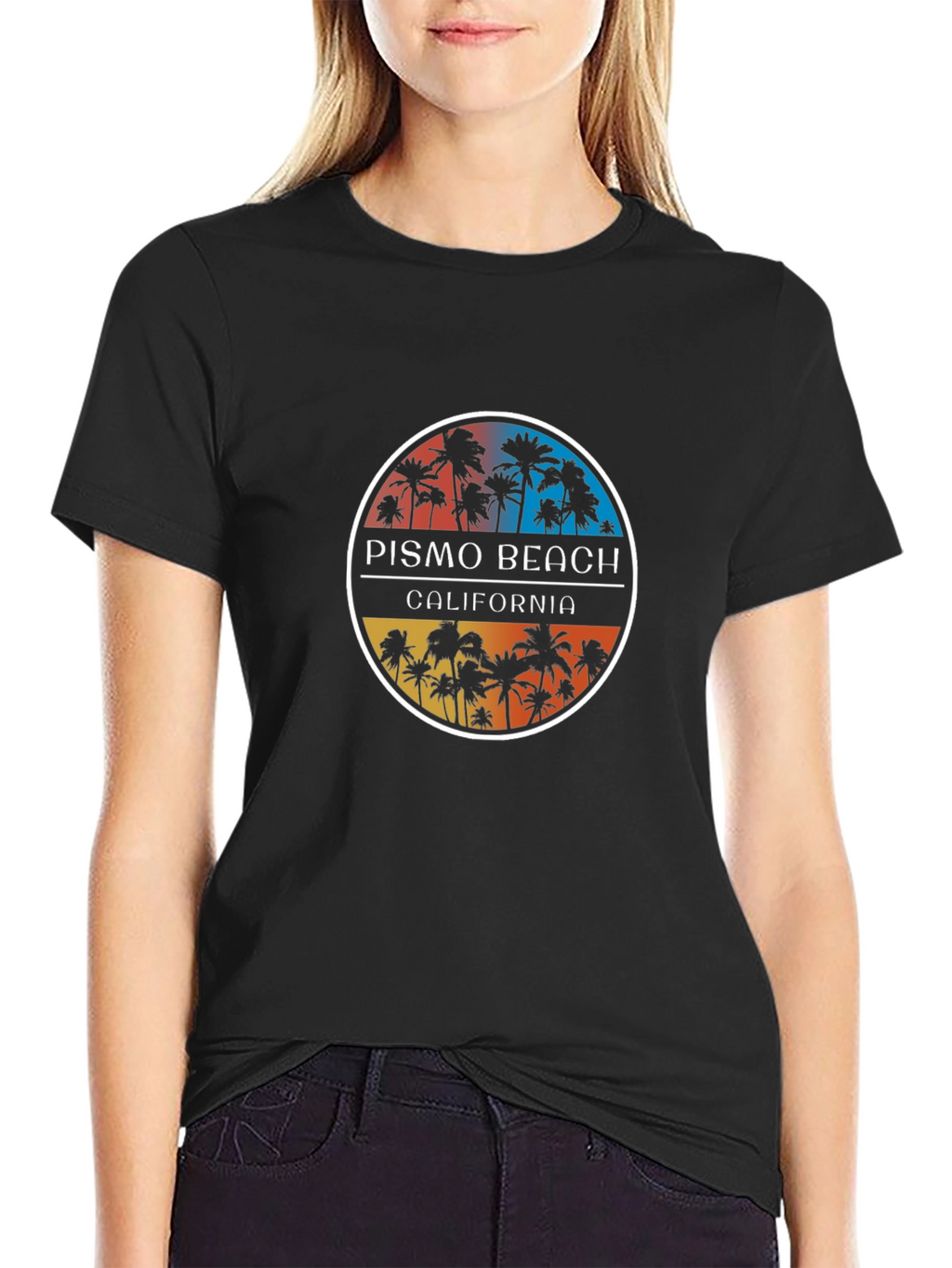 Pismo Beach California Graphic Tee - Black